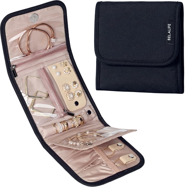 Organizador de joyas de viaje BELALIFE Black