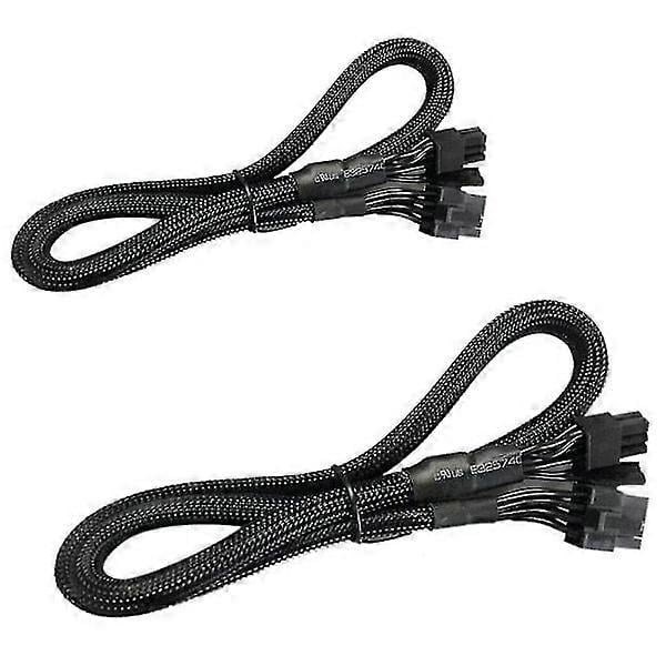 2-pack 8-pin to 8-pin (6+2) PCIe VGA Power Cable Flex for EVGA Supernova 650 750 850 1000 1600 200
