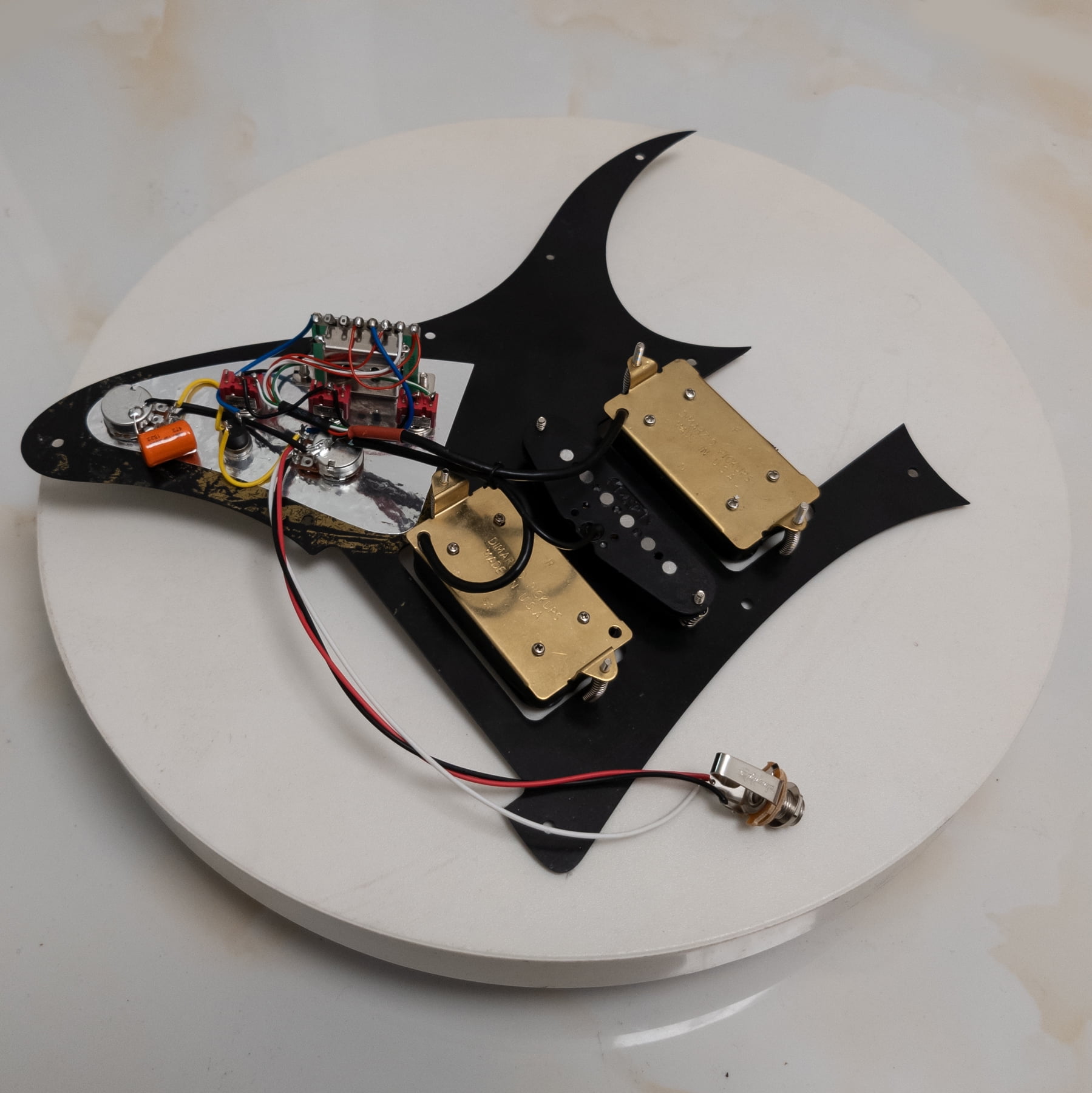 HSH Guitar Prewired Loaded Pickguard, with Alnico 5 Single Coil and Humbuckers Pickups, Coil Splitting, for Ibanez RG Electric Guitar