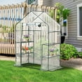 thumbnail image 2 of Outsunny 4.5’ x 2.5’ x 6.5' Outdoor Portable Mini Walk-In Greenhouse w/ 3 Tier Storage Shelves, 2 of 10