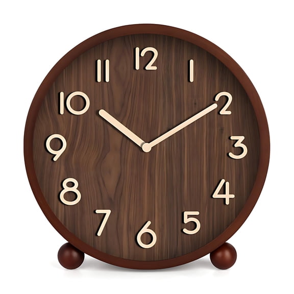 Vintage Analog Desk Clock Silent Non-Ticking Quartz Movement 5.2 Inch Small Bedroom Clock Distressed Metal Frame Classic Table Decor for Office Living Room