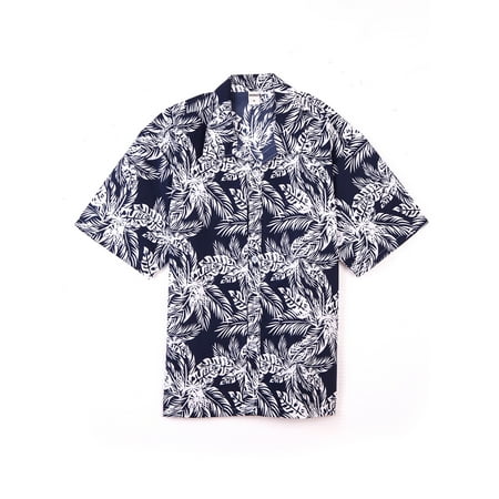 SAYFUT Men's Hawaiian Print Shirt Big Mens Tropical Shirts Foral Print Beach Shirts Button Down Short (Best Beaches Big Island Hawaii)