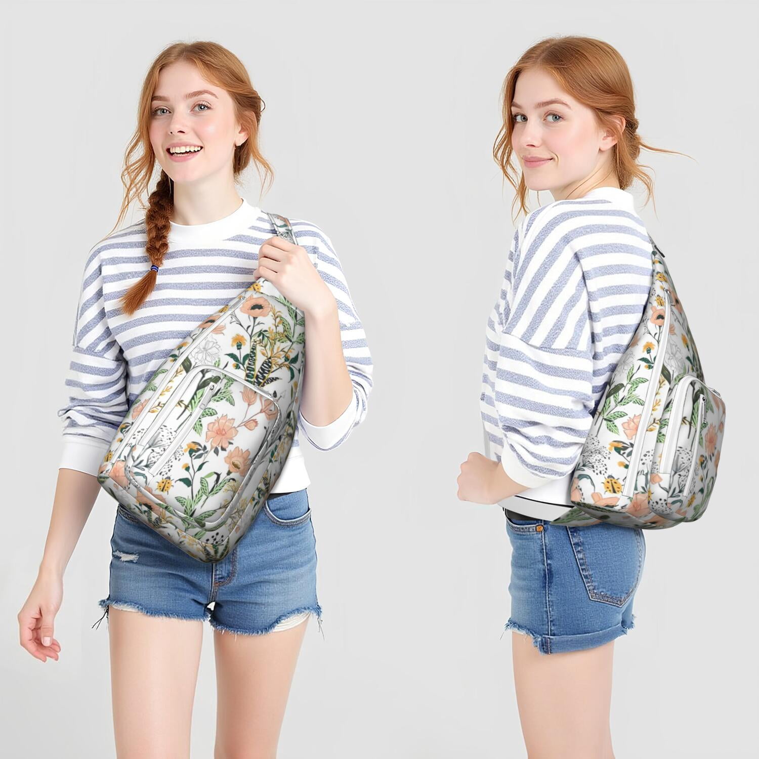 Tear - resistant Floral Sling Bag with Comfortable Strap for Women