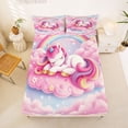 thumbnail image 5 of Erosebridal Unicorn Gifts Full Size Sheets For Unicorn Lover,Pink Magic Animal Bed Sheets For Kids Girls 4 Pieces, 5 of 6