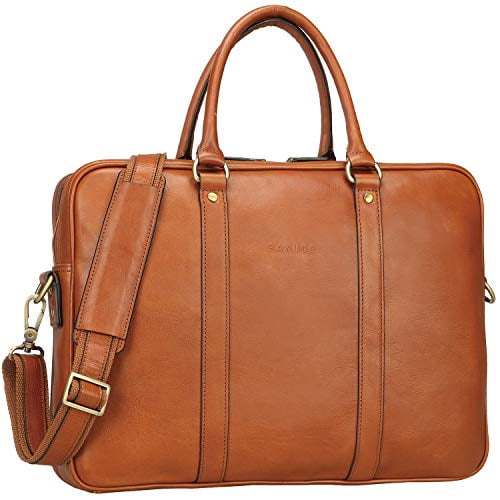 banuce full grain leather briefcase