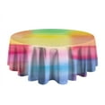 thumbnail image 5 of Colorful Watercolor Stripe Pattern Round Tablecloth 60"x60",Wrinkle Wipeable Table Cloth for Kitchen Dining Room Picnic Patio Party, 5 of 6