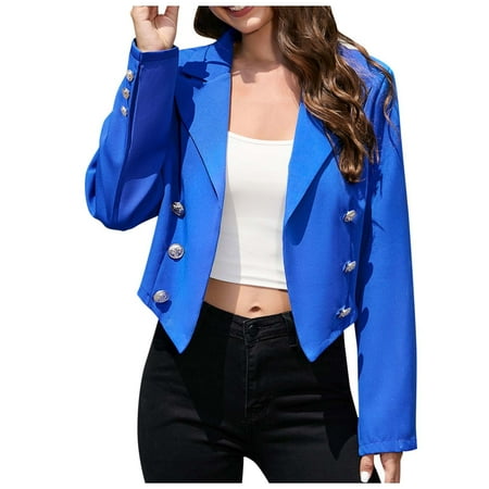 

Women s Fashion Cropped Blazer Jackets Work Office Elegant Long Sleeved Lapel Button Down Corduroy Shacket Jackets