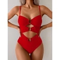 thumbnail image 5 of SOMER One Piece Swimsuit for Women Tummy Control Ring Linked Monokini Bathing Suit Cutout Swim Suit, 5 of 5