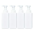thumbnail image 1 of 4pcs 650ml Botella de loción tetragonal de gran capacidad Botella de emulsión Champú de lavado Botella de bomba de gel de ducha Botella de viaje portátil para uso doméstico en hotel (Blanco), 1 of 7