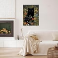thumbnail image 5 of HFDF Cat Canvas Wall Art, Funny Black Cat Picture Wall Decor, Animal Garden Flowers Prts Poster for Bathroom Bedroom Livg Room Gallery Decor 11x14inch Framed, 5 of 6