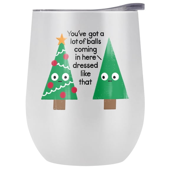 bCreative - David Olenick Official Spruced Up 12 oz Stemless Tumbler, Stainless Steel Travel Cup|Lake Tumbler|Insulated with Leak Resistant Slide-Lock Lid