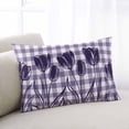 thumbnail image 2 of Purple Flower Throw Pillow Cover 24 x 36 Inch Decorative Pillow Cover Tulip Floral Country Plaid Checkered Lumbar Pillowcase Seasonal Rectangle Cushion Case for Couch Sofa Bed Living Room, 2 of 7