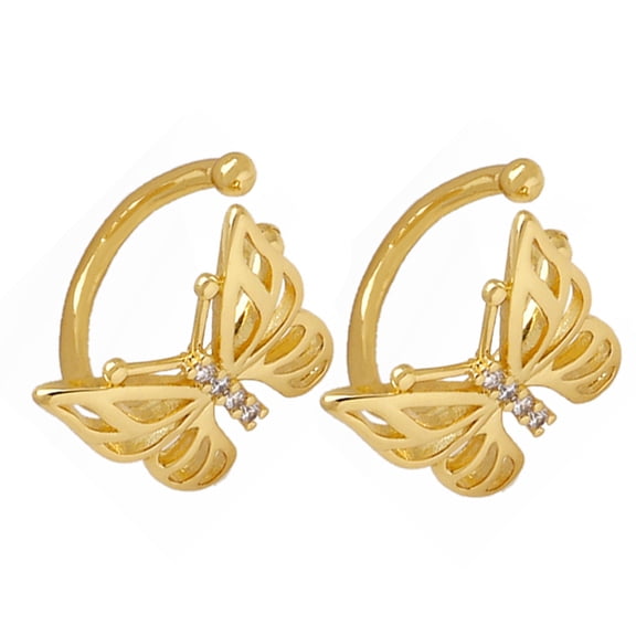 ETHZZLE 1 Pair of Ear Cuffs No Piercing Golden Plated Ear for Women Birthday