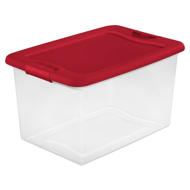 Sterilite 64 Qt. Clear Plastic Latching Lid Storage Bin Container Tote