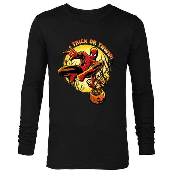 Marvel Super Heroes Spider-Man Trick or Thwip! Halloween - Long Sleeve T-Shirt for Men - Customized-Black