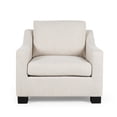 thumbnail image 1 of Halevy Contemporary Fabric Club Chair, Beige and Dark Brown, 1 of 8