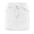 thumbnail image 4 of Jean Skirts for Women Stretchy Mini Skirt with High Waisted Casual Denim Skirt Machine Washable (White M), 4 of 4