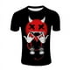 thumbnail image 2 of Camiseta informal con estampado 3D de Demonio Rojo para hombre, 100 % algodón, cuello redondo, corte regular. Camiseta gráfica original para adultos, hombres, mujeres, adolescentes y jóvenes., 2 of 7