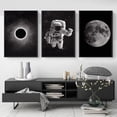 thumbnail image 1 of 3pcs Black And White Outer Space Creative Landscape Canvas Wall Art, Home Decor, Frameless 12"x8", 17"x12", 1 of 5