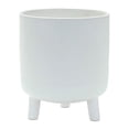 thumbnail image 2 of Melrose 7" White Solid Glazed Pot with Legs, 2 of 3