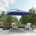 thumbnail image 5 of GRANDPAITO 10x10 ft Deluxe Patio Aluminum Offset Umbrella with Base, Large Rectangular Outdoor Cantilever Umbrella, Navy Blue, 5 of 8