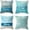 A Blue Beach, variant on Set of 4 Summer Coastal Beach Throw Pillow Covers 18x18 Teal Green Turquoise Pillow Covers Couch Decorative Outdoor Square Linen Pillow Cushion Cases for Living Room Sofa Bed