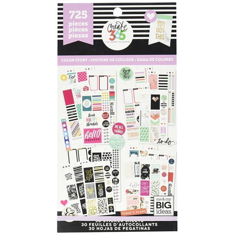 Me My Big Ideas The Happy Planner Color Story Stickers 725 Pack Walmart Com