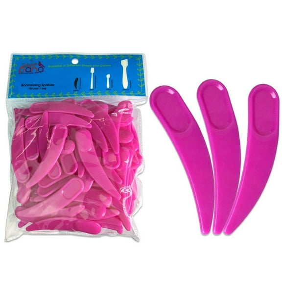 Pana Disposable Boomerang Cosmetic Spatulas - Pink