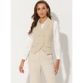 thumbnail image 3 of Chaleco elegante para mujer con doble botonadura y solapa sin mangas albaricoque S, 3 of 6