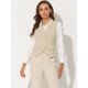 thumbnail image 3 of Chaleco elegante para mujer con doble botonadura y solapa sin mangas albaricoque S, 3 of 6