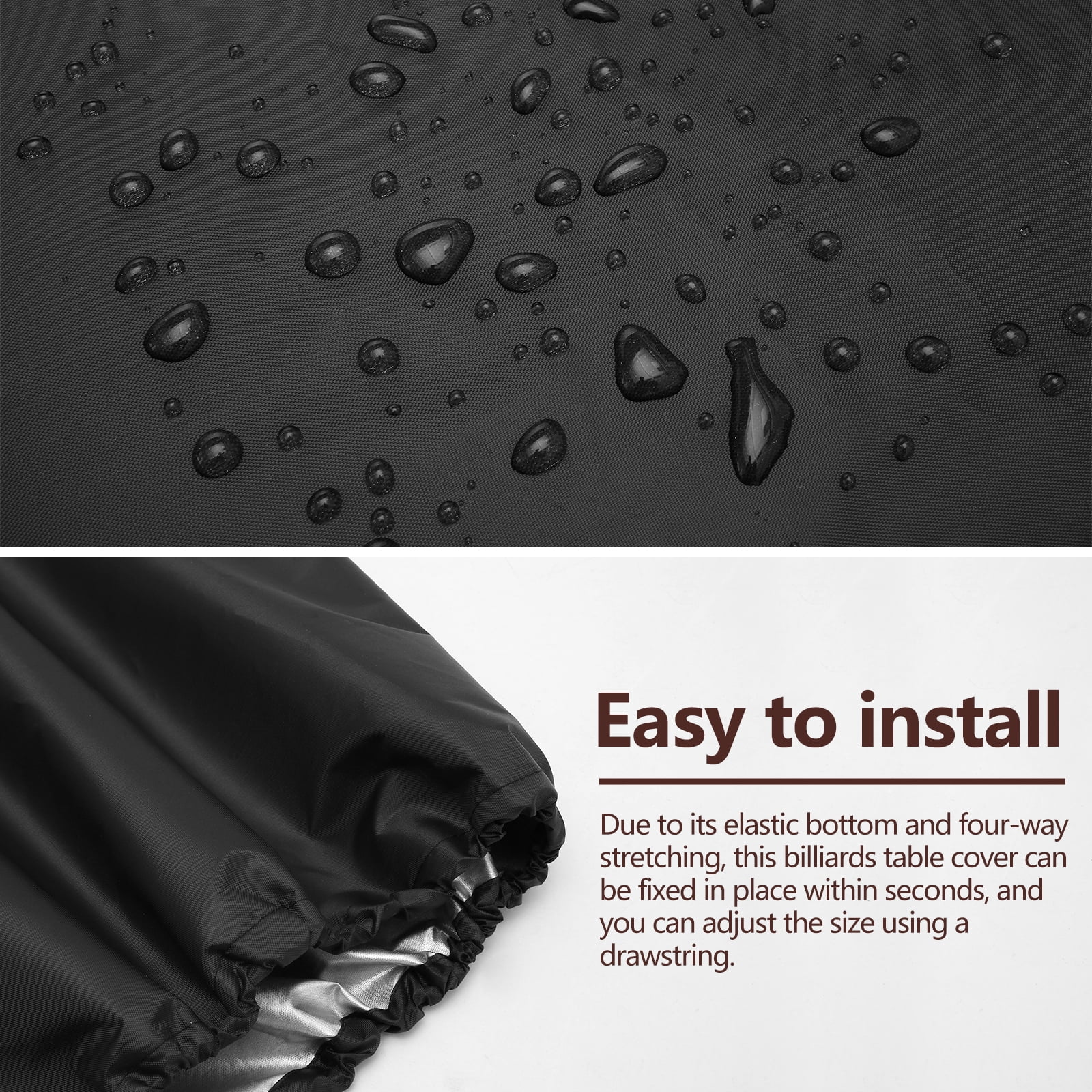 Hvxrjkn Pool Table Cover Waterproof Billiard Table Cover 7FT /8FT Tearproof Pool Table Protector Heavy-Duty 210D Oxford Cloth Snooker Table Dust Cover Machine Washable Billiard Table Protector