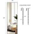 thumbnail image 5 of Anyrose 48"x14" Full Length Mirror Over The Door Mirror Wall Mounted, Black, 5 of 6