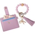 thumbnail image 3 of Wristlet wallet bracelet keychain, card holder purse Tassel Keychain bangle key ring for women, 3 of 10
