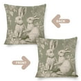 thumbnail image 3 of Decoration Throw Farmhouse Pillowcase Linen Cushion Case Vintage Farmhouse Bunny Cushion Pillow Cover Bunny Rabbit Spring Easter Throw Pillowcases for Living Room Bedroom Couch Sofa Chair Bed 18"x18", 3 of 7