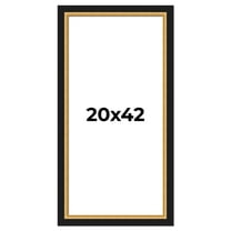 20x42 Frame Gold Real Wood Picture Frame Width 2.25 Inches | Interior Frame Depth 0.5 Inches |