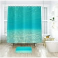 thumbnail image 3 of Teal Blue Ocean Shower Curtain, Summer Tropical Ocean World Sand Beach Under The Sea Underwater Deep Scene Bathroom Curtain Waterproof Fabric Machine Washable with 12 Hooks, 72" x 84", 3 of 6