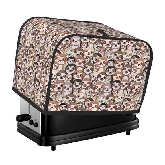 Rateoe Brown Sloth Pattern Toaster Covers 2 Slice Wide Slot,Bread Machine Cover,Bread Dust Cover & Fingerprint Protection,Appliance Covers