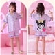 thumbnail image 3 of Pijamas Kawaii Sanrios de seda helada, cárdigan de manga corta de verano, bonito Anime MyMelody Kuromi Cinnamoroll, conjuntos para niños, ropa de casa para niñas, 3 of 4
