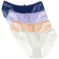 thumbnail image 1 of Femmes Slips Dentelle Creuse 4 Paires Bowknot Décor Bikini Culottes Hipster, 1 of 10