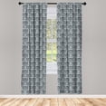 thumbnail image 3 of Ambesonne Black and White Curtains, Skull in Flora, Pair of 28"x84", Charcoal Grey and White, 3 of 5