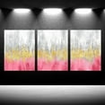 thumbnail image 2 of Hieng 3 Pieces Dark Red and Gold Abstract Canvas Wall Art Modern Gold Foil Grey Artwork Luxury Painting Printed on Canvas for Walls Guest Room Girls Gifts Decor (only canvas), 2 of 6