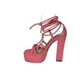 thumbnail image 4 of Open Toe Ankle Tie Up Platform Heels, 4 of 11