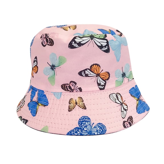 Hats for Women Butterfly Print Fisherman Sun Hat Outdoor Daily Headwear