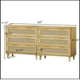thumbnail image 4 of 3-Drawers Rattan Storage Cabinet Rattan Drawer (Set of 2),for Bedroom,Living Room,Dining Room,Hallways,Oak, 4 of 12