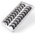 thumbnail image 3 of Kit de 10 pares de pestañas postizas, pestañas postizas 3D, pestañas largas naturales y esponjosas, pestañas postizas de banda suave reutilizables, extensión de pestañas de maquillaje negro de lujo, 3 of 5