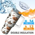 thumbnail image 2 of Halloween Design 40oz Tumbler w/Handle - Ghosts/Pumpkins Double Wall Insulated Stainless Steel Cup, Leakproof Lid, Gift Ready, 2 of 3