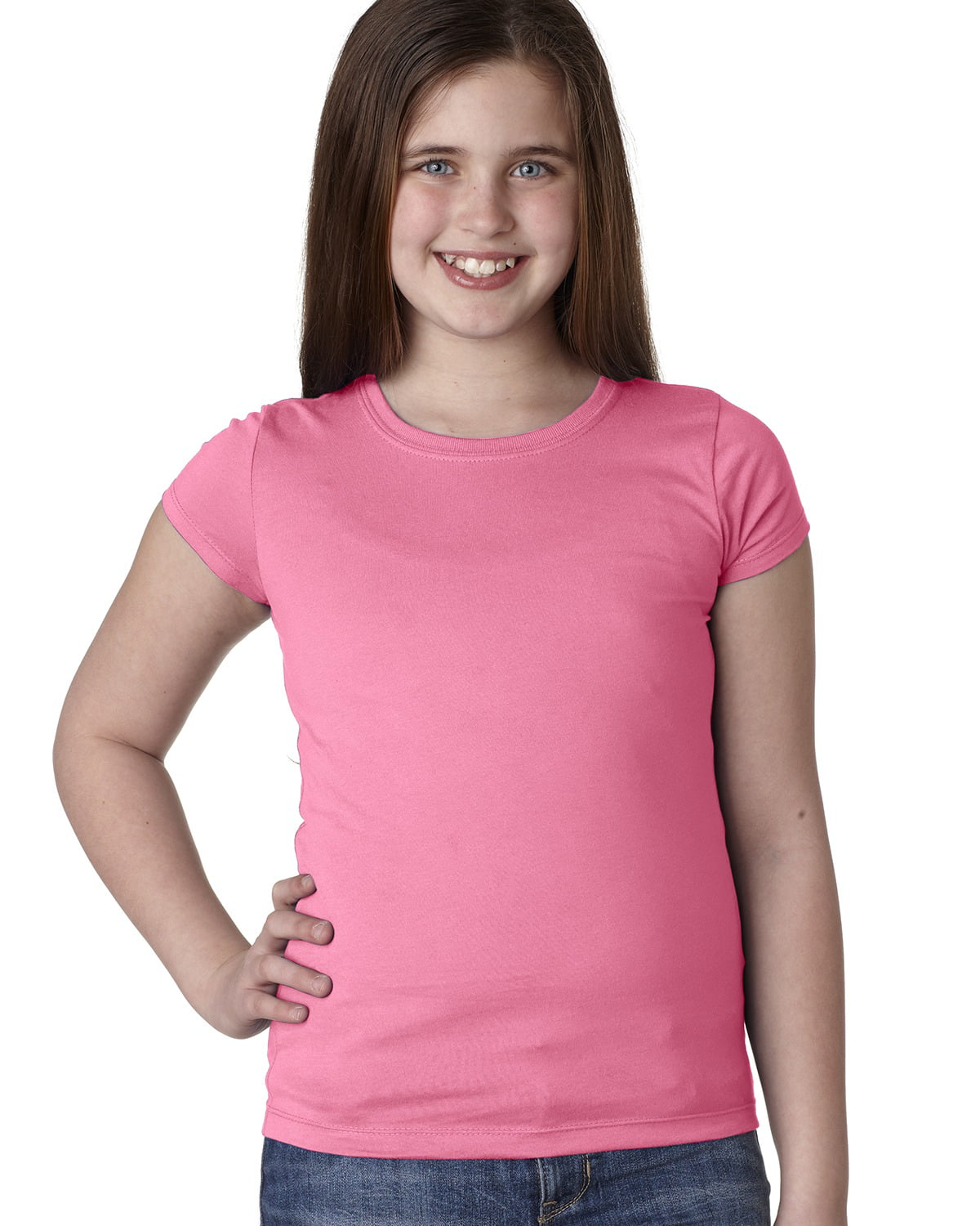 Next Level Apparel - The Next Level Girls Princess T-Shirt - HOT PINK - S