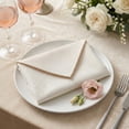 thumbnail image 2 of REGALWOVEN 6 Pack Cloth Napkins, Polyester Washable and Reusable Table Dinner Napkins for Restaurant, Weddings, and Parties Beige 18x18inch, 2 of 6
