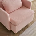 thumbnail image 6 of Modern Accent Chair, Sherpa Upholstered Cozy Comfy Armchair, Furry Reading Chair with Slim Armrest, Single Club Sofa Chairs for Living Room Bedroom Waiting Room Office, Pink, 6 of 6