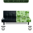 thumbnail image 3 of Xoenoiee Green Shamrock Heart Pattern Armless Futon Cover Super Stretch Futon Sofa Bed Slipcover St. Patrick's Day Decor with Non-Slip Elastic Bottom, Universal Sofa Mattress Covers Full Queen Size, 3 of 7